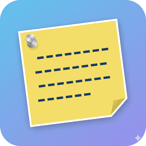 Sticky Notes Extension icon: a yellow note with a pin on a blue and purple background.